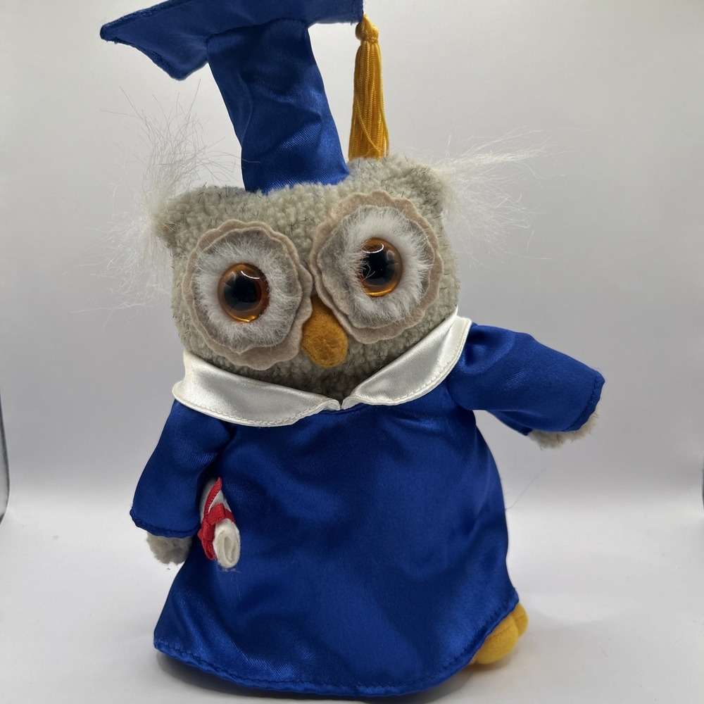 Graduation Owl Plush • Cap & Gown • Diploma • Cute Gift • Clean